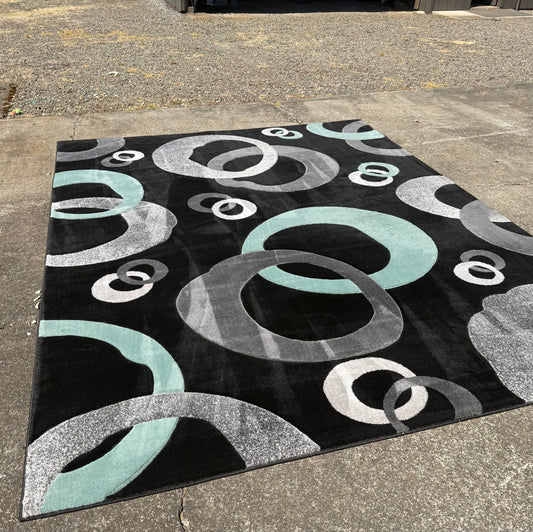 Black & Blue 8x10 Area Rug