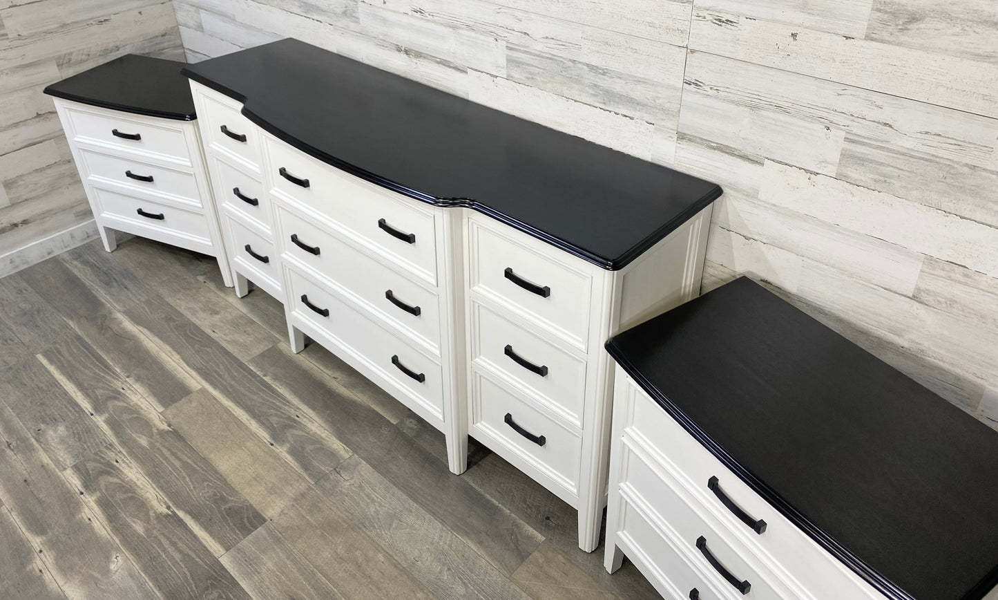 White 3pc Dresser & Nightstand Set