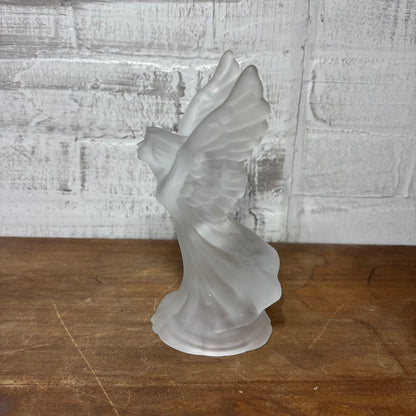 Vintage Frosted Glass Angel Candle Holder