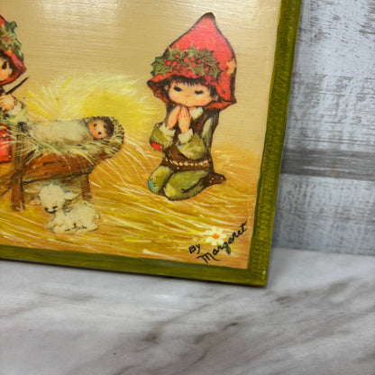 Vintage Christmas Nativity Scene By Margaret Wall Plaque