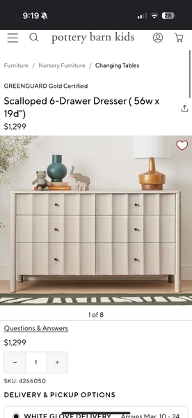 Pottery Barn Scalloped Dresser