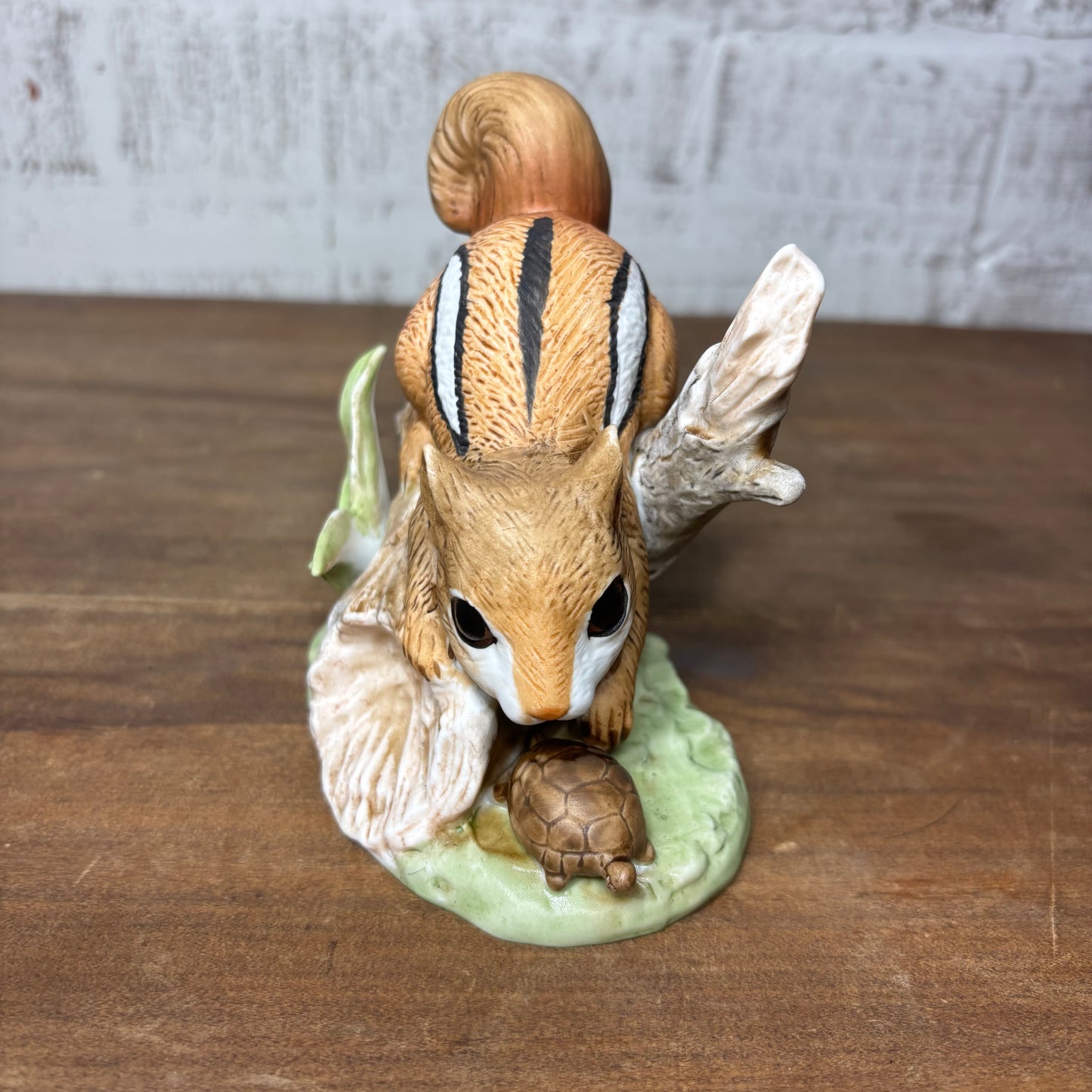 Vintage Homco Porcelain Chipmunk And Turtle Figurine