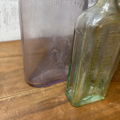 Antique Glass Bottle Set of 3 #6