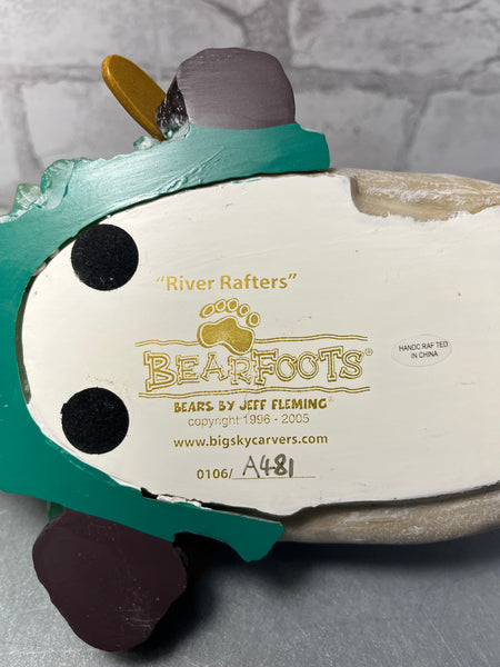 Bearfoots Bears “River Rafters” Big Sky Carvers signed by Jeff Fleming