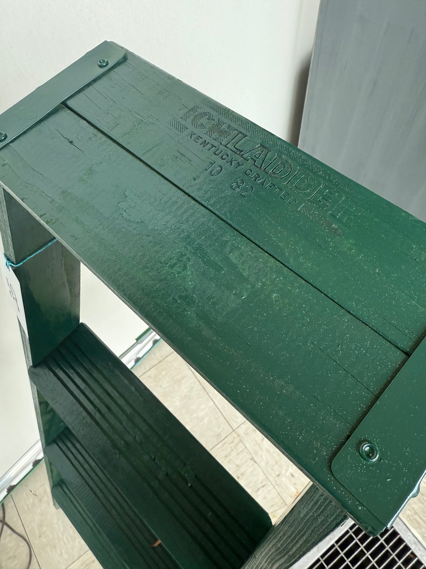 Small Vintage Green Wooden Ladder