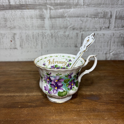Vintage Royal Albert Tea Cup February Violet Table