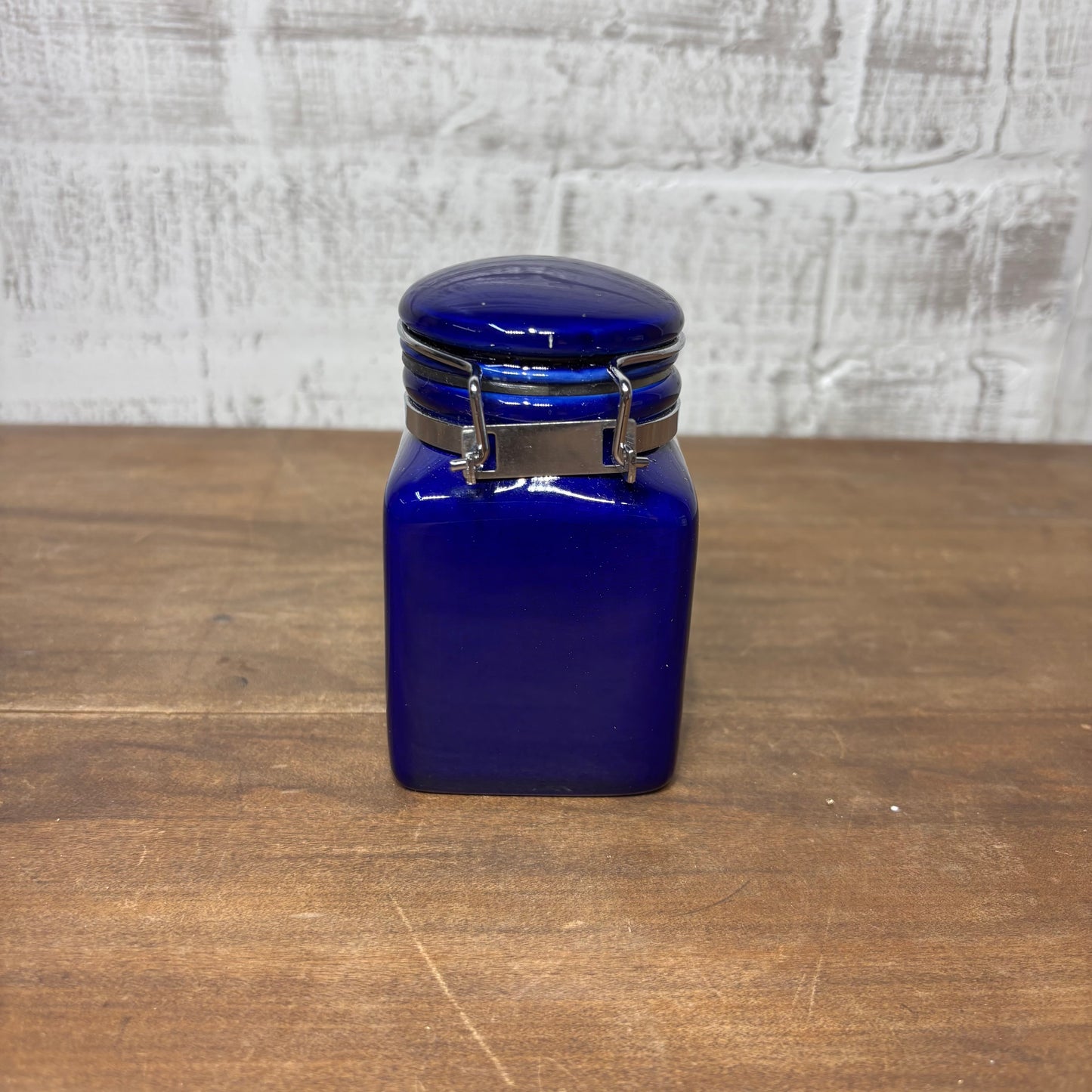 Vintage Small Cobalt Blue Canister