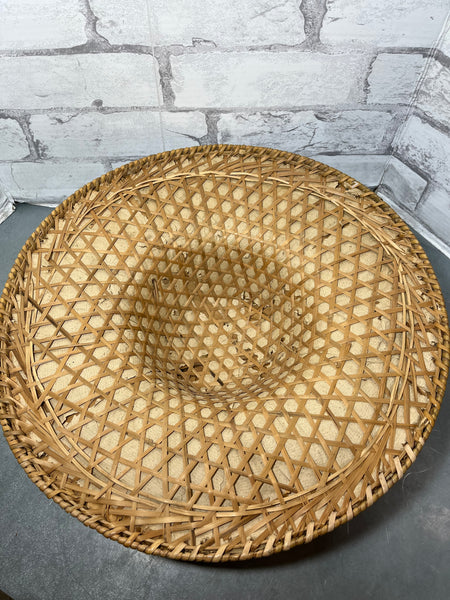 Vintage Asian Coolie Bamboo Straw Farmer Hat