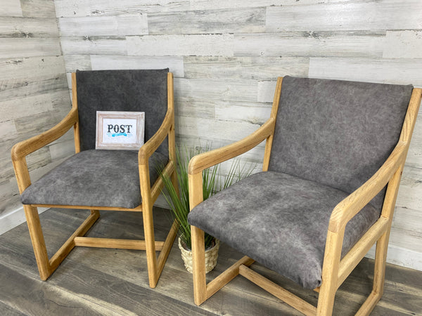 Set Of 2 Gray Accent Chairs