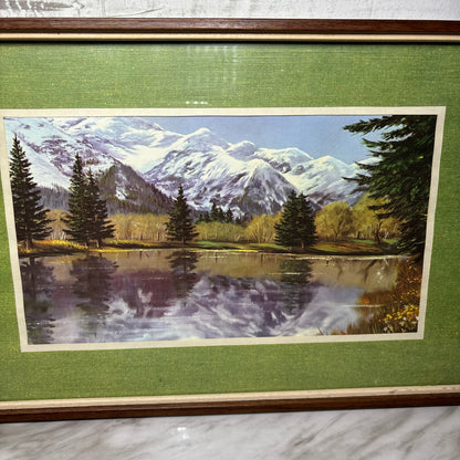 Vintage Mountain Range Matted Print
