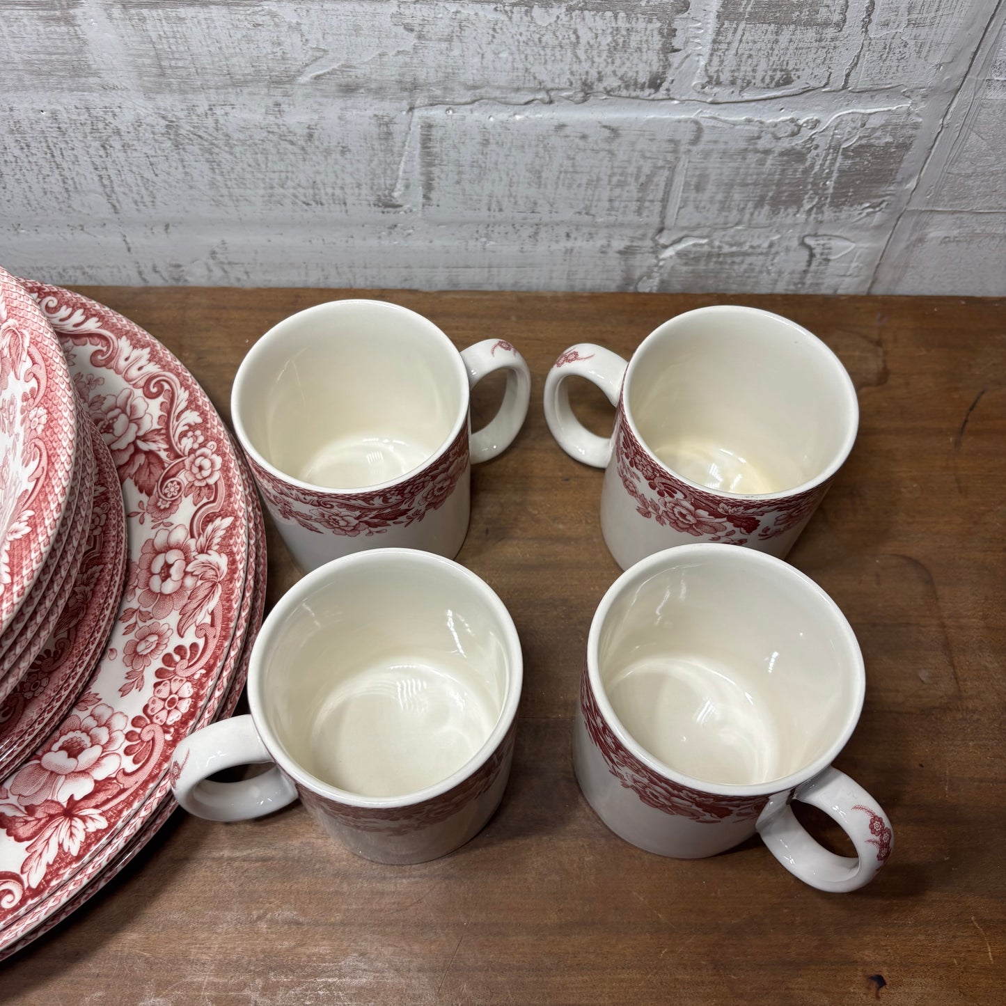 Spode Delamere Cranberry Dish Set Of 16