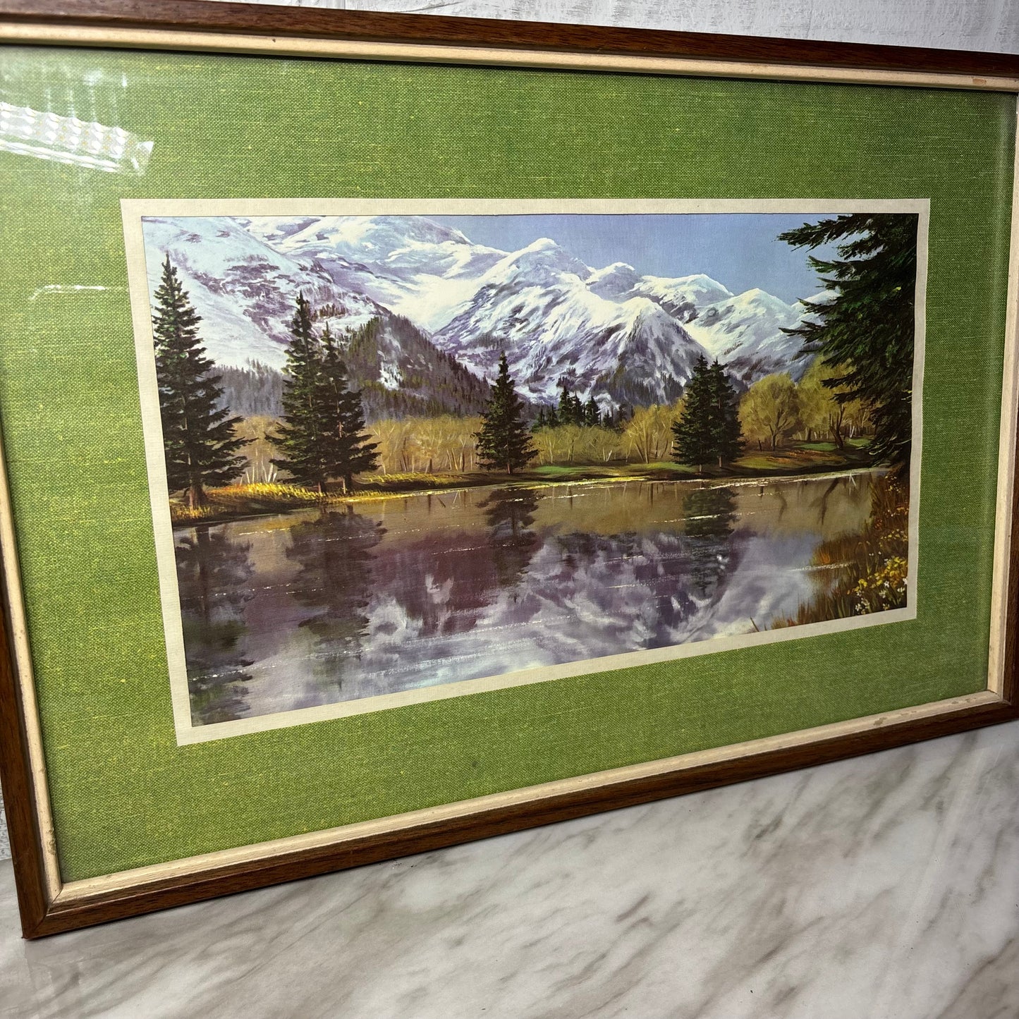 Vintage Mountain Range Matted Print