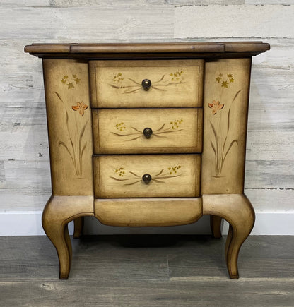 Floral Painted End Table Cabinet