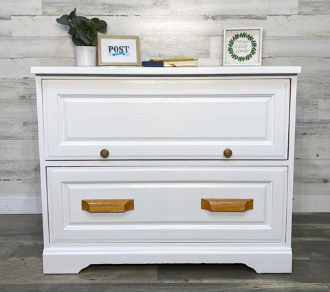 White File Cabinet W/ Printer Tray