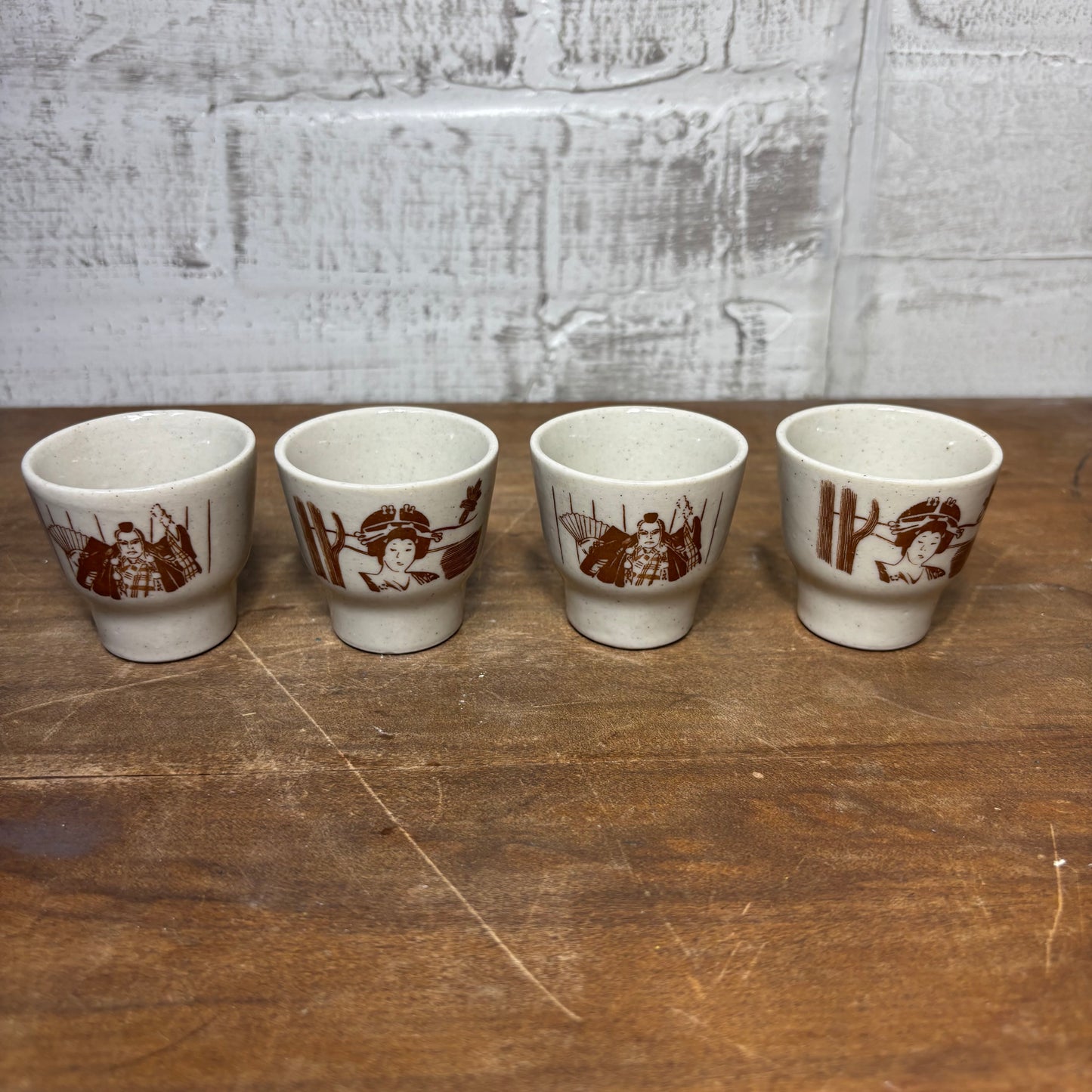 Vintage Japanese Ceramic Sake Cups Set Of 4