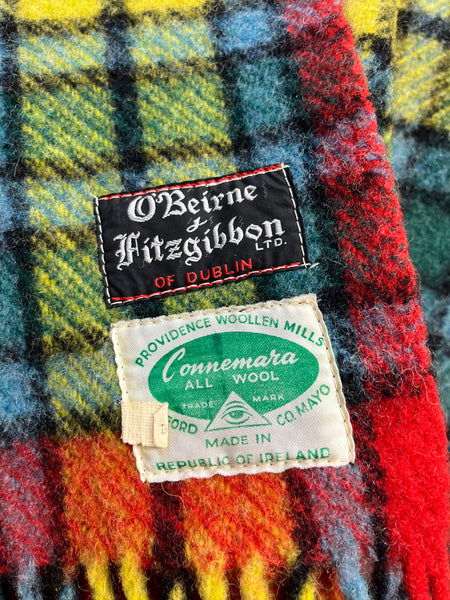 Vintage O’Beirne Fitzgibbon Irish 100% Wool Blanket