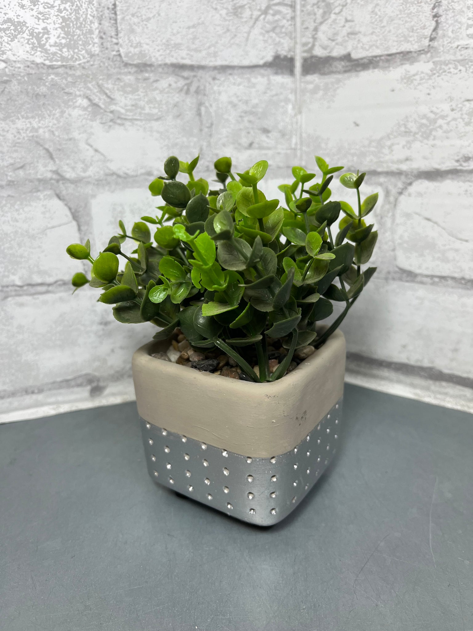 Faux Plant In Ceramic Square Pot