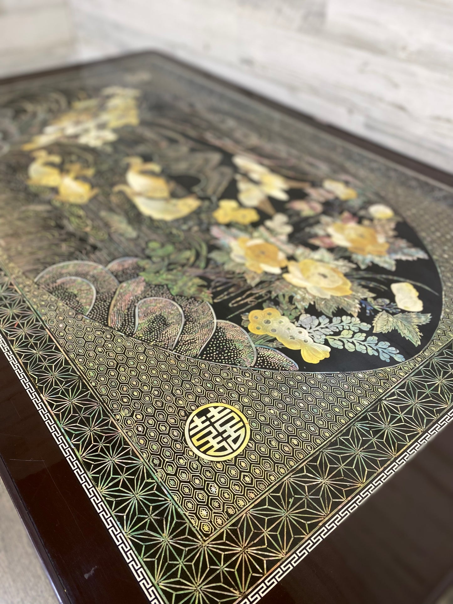 Vintage Folding Korean Tea Table - Brown