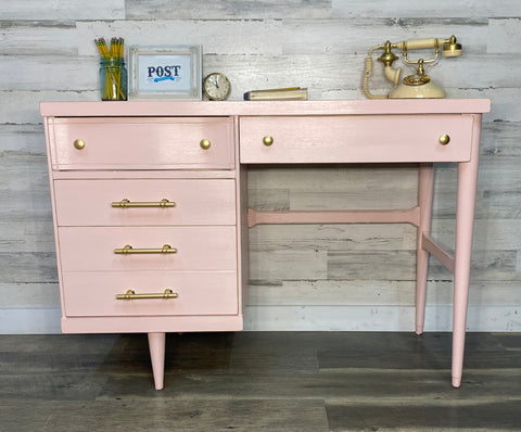 Pink Mid Century Desk