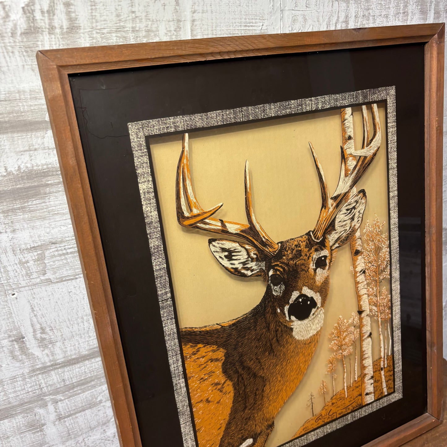 Vintage Tom Cryer Man Cave Deer Framed Picture