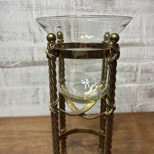 Vintage Pillar Glass Candle Holder