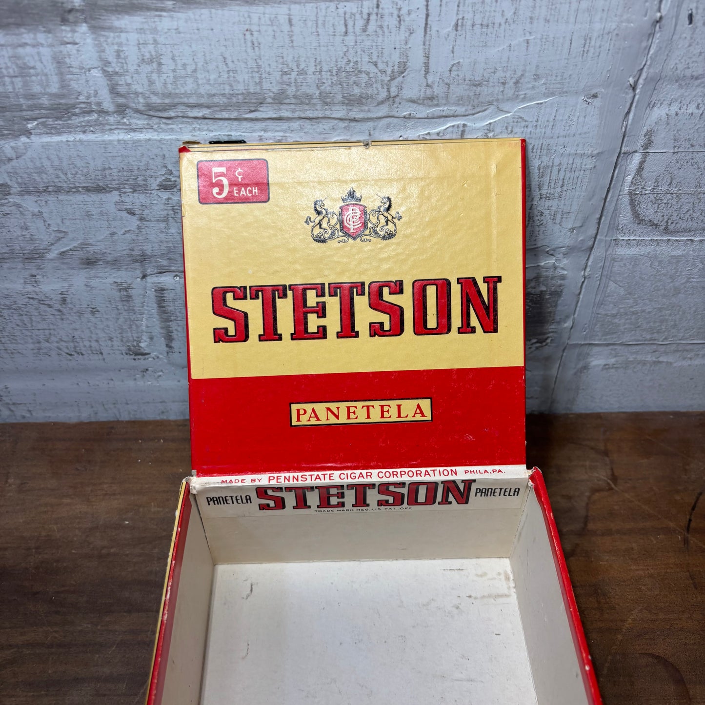 Vintage Stetson Panetela Cardboard Cigar Box