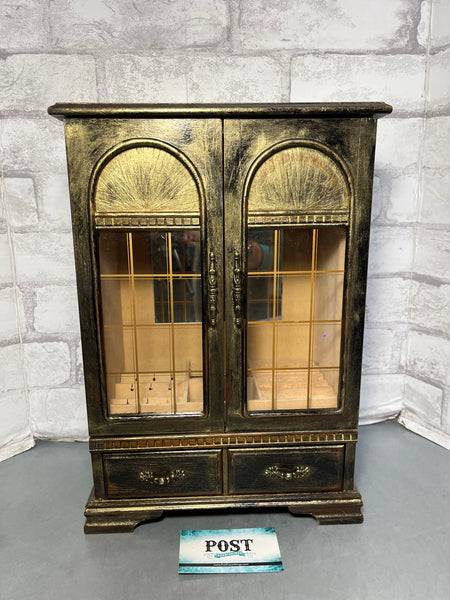 Vintage Jewelry Black And Gold Armoire