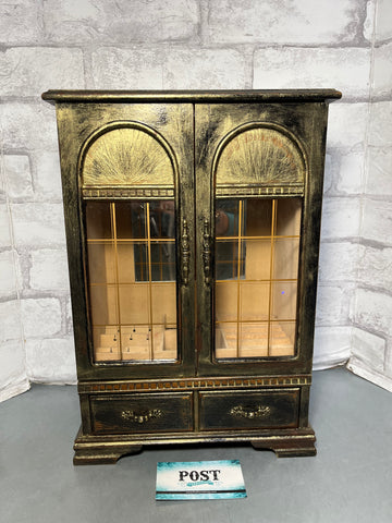 Vintage Jewelry Black And Gold Armoire