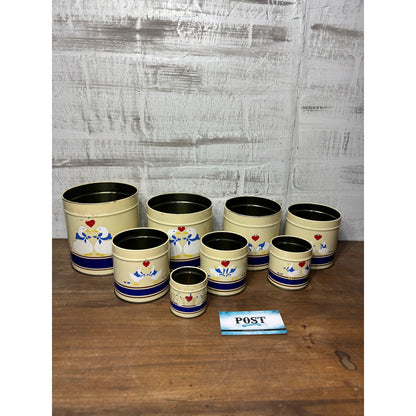 Vintage Goose Tin Nesting Canisters Set Of 8