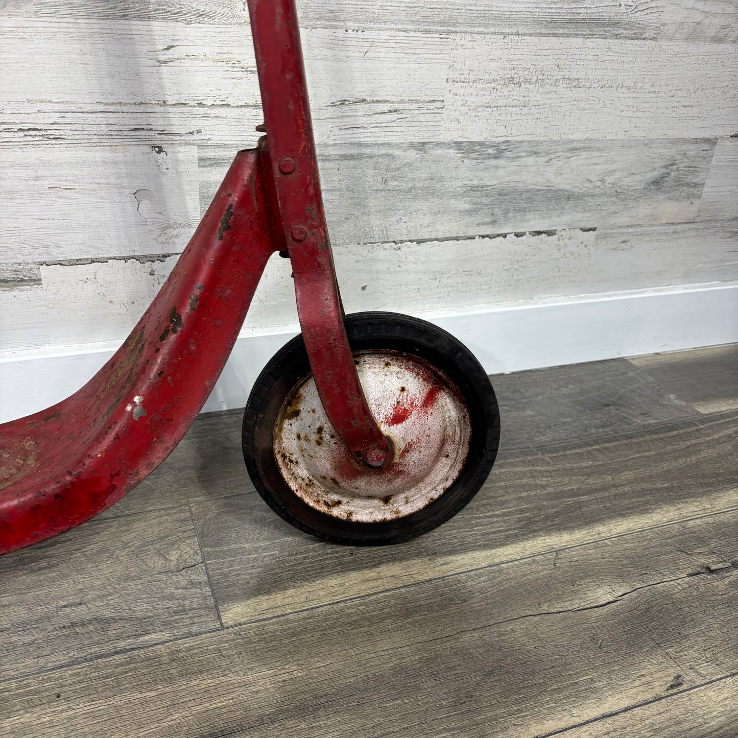 Vintage Red Metal Foot Push Scooter