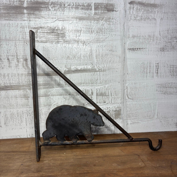 Wrought Iron Bear Basket / Plant Hanger