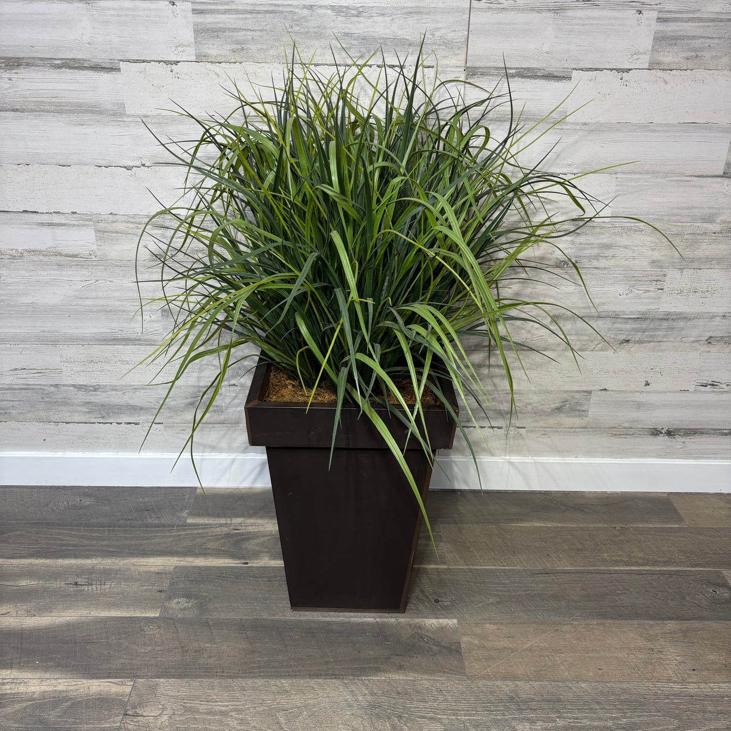 Large Faux Grass Potted Plant
