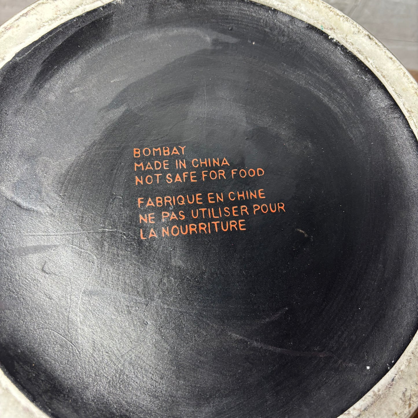 Rare Bombay Oriental Red Gold & Black Dragon Porcelain Fishbowl Planter Pot