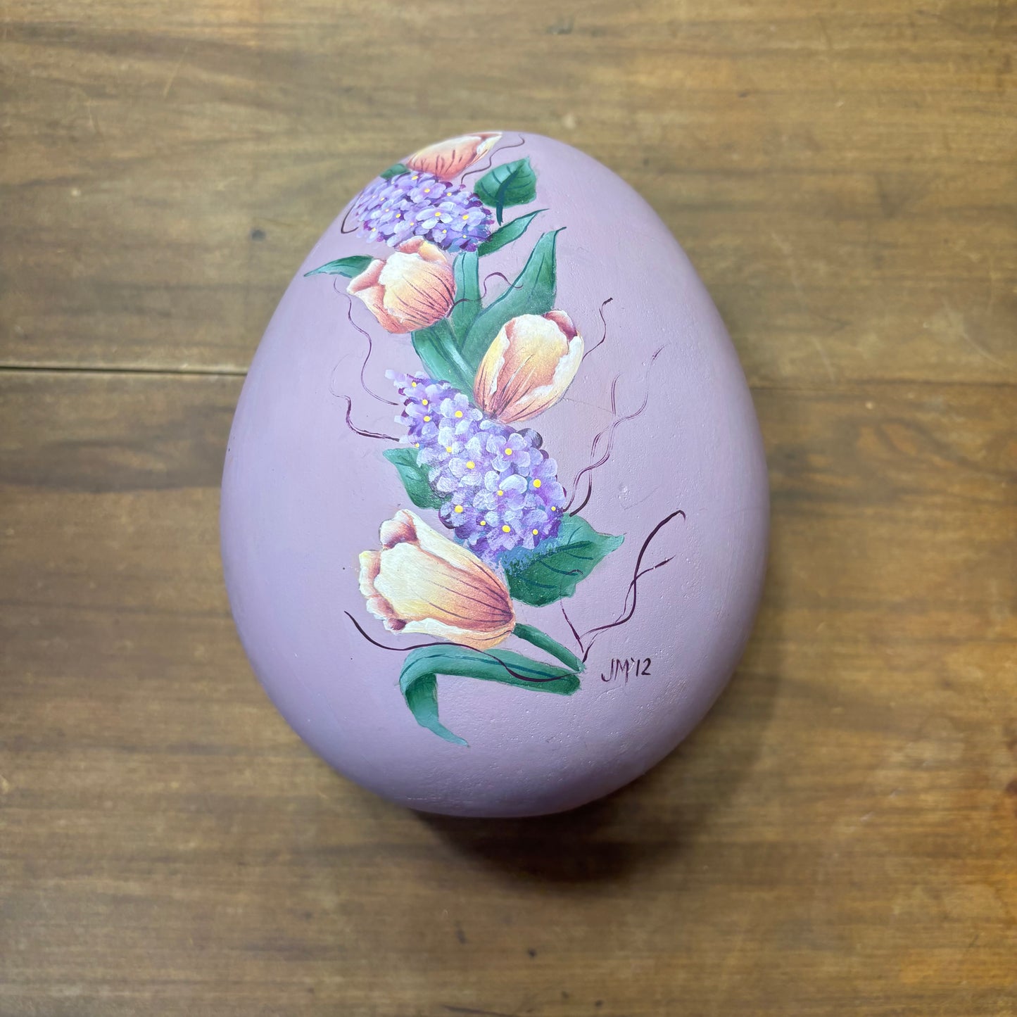 Hand Painted Purple Decorative Easter Egg