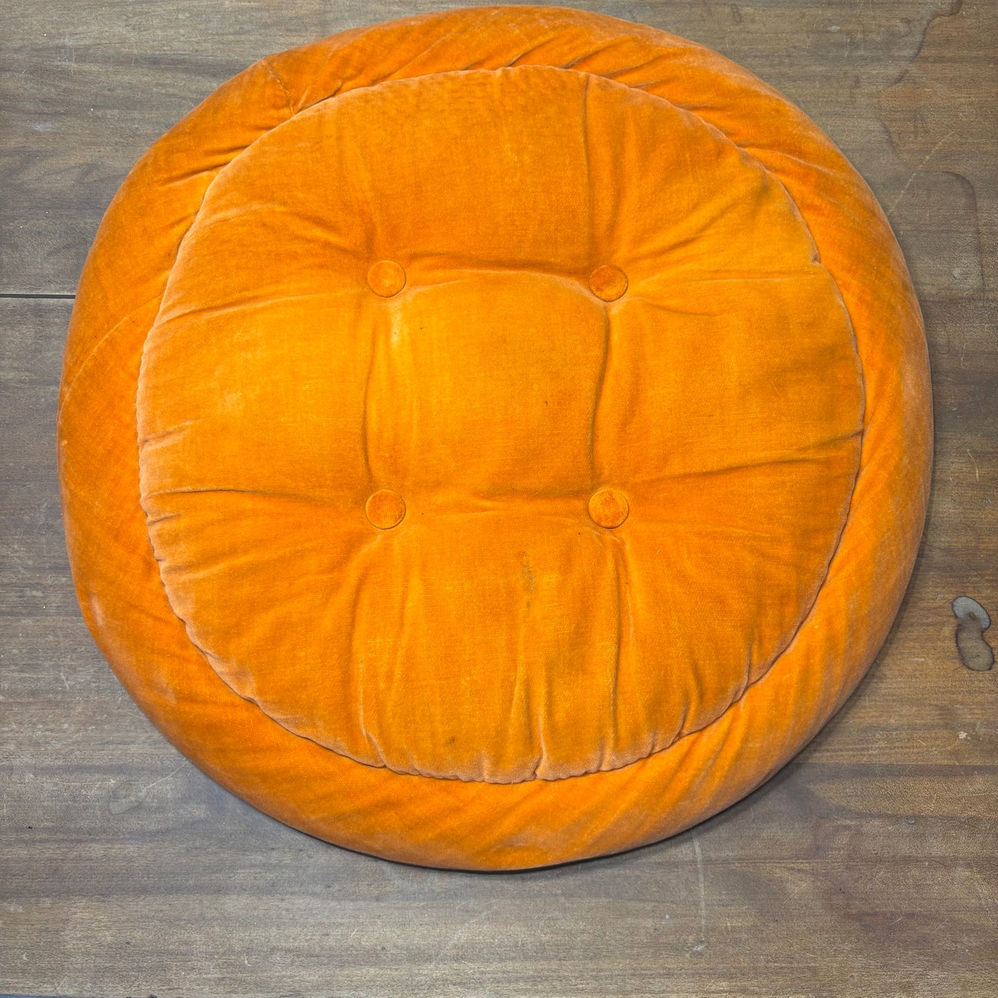Vintage Round Orange Barstool Cushion Chair