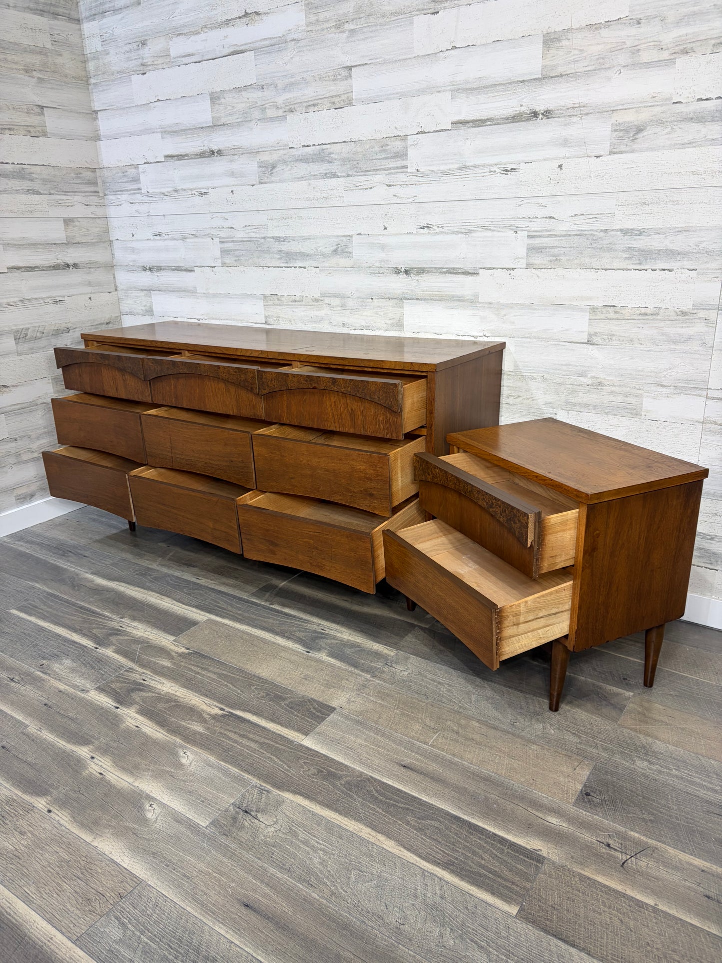 Mid Century Dresser & Nightstand Set