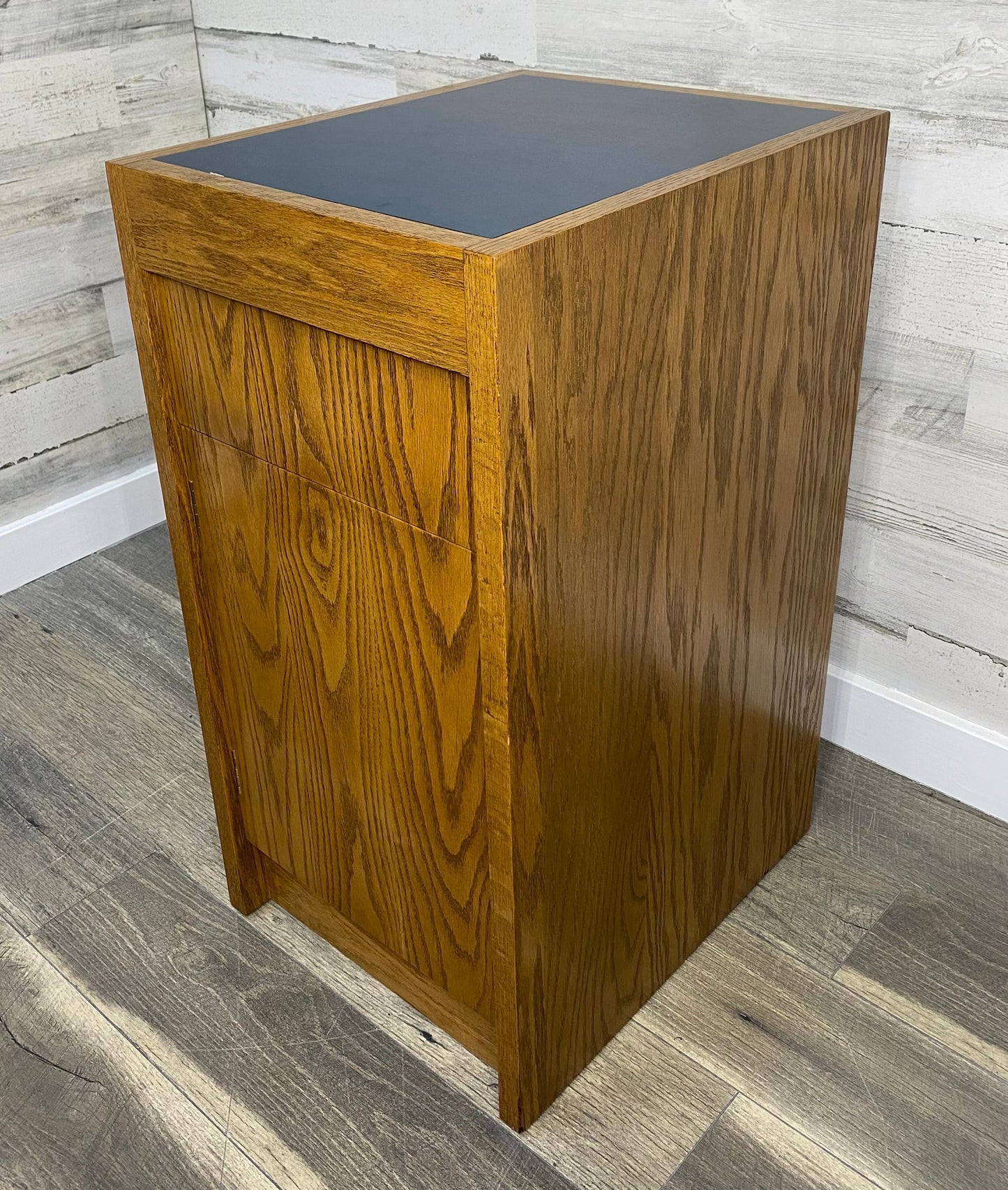 Small Oak Office End Table Cabinet