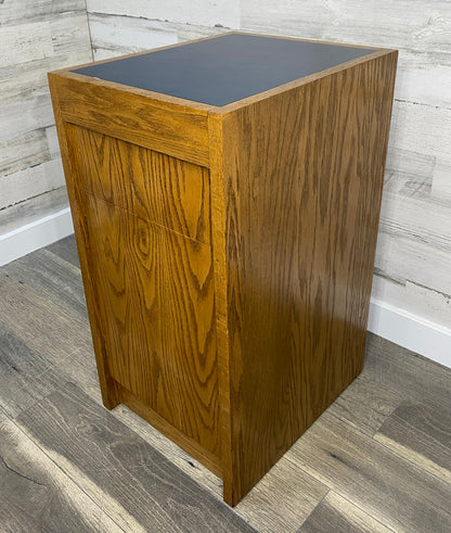 Small Oak Office End Table Cabinet