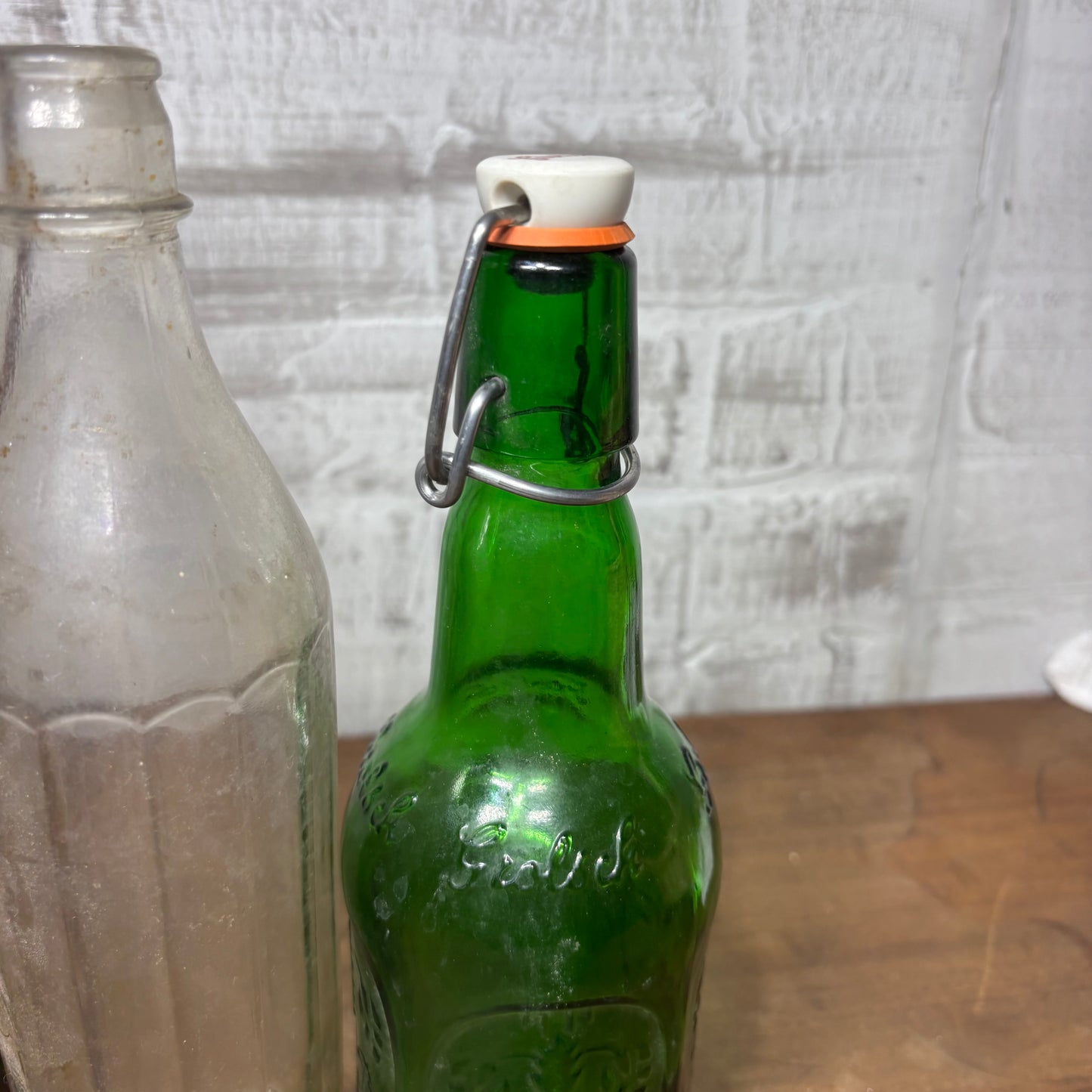 Antique Glass Bottle Set Of 3 #7