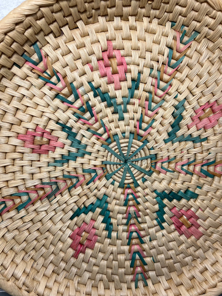 Seagrass Woven Tray W/ Boho Design