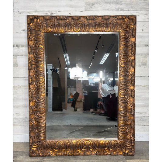 Deep Carved Ornate Copper Color Mirror