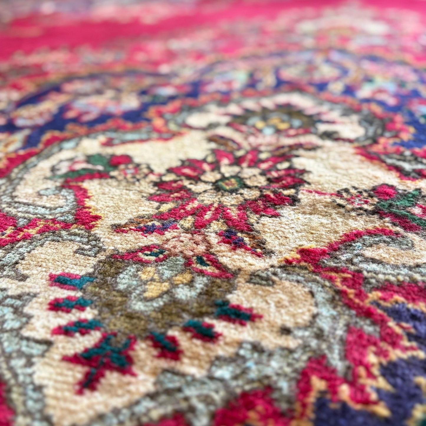 Vintage Persian Tabriz 100% Wool Area Rug 9’8” x 13’