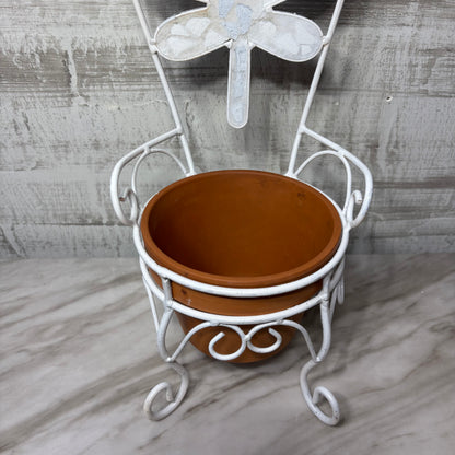 Dragonfly Metal Chair Style Plant Stand