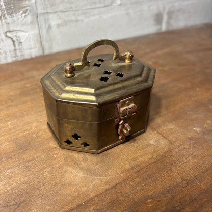 Vintage Brass Incense/ Trinket Box