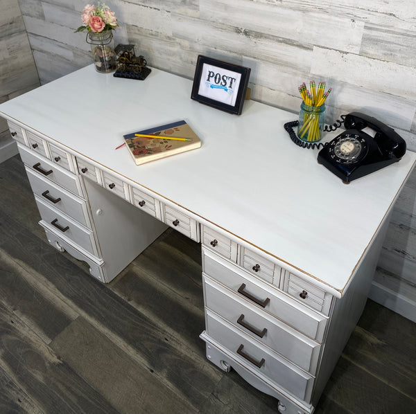 Large White Farmhouse Desk