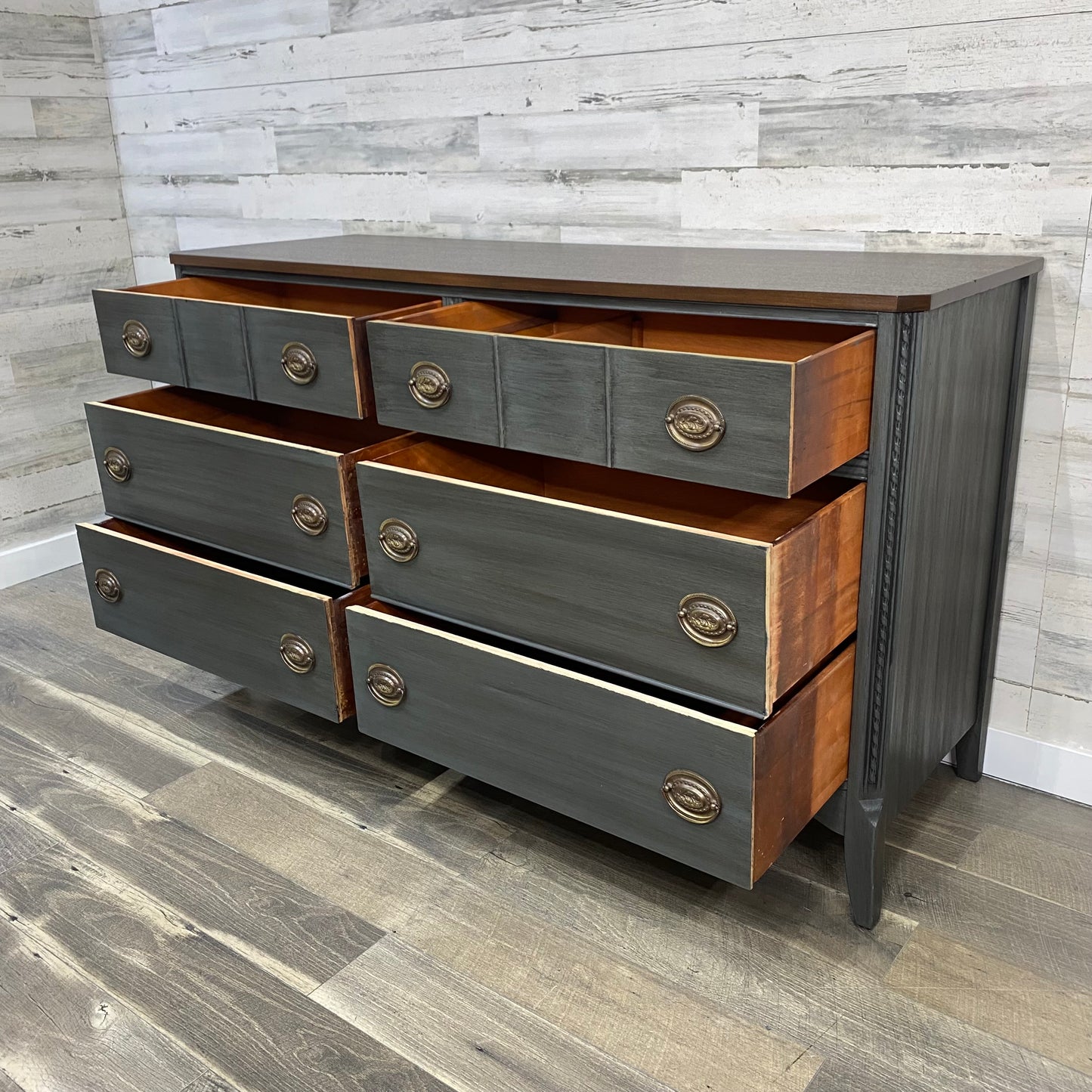Refinished Buffet Dresser Gray