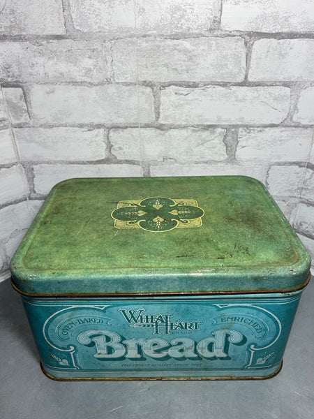 Vintage Large Wheat Heart Brand Bread Tin Box