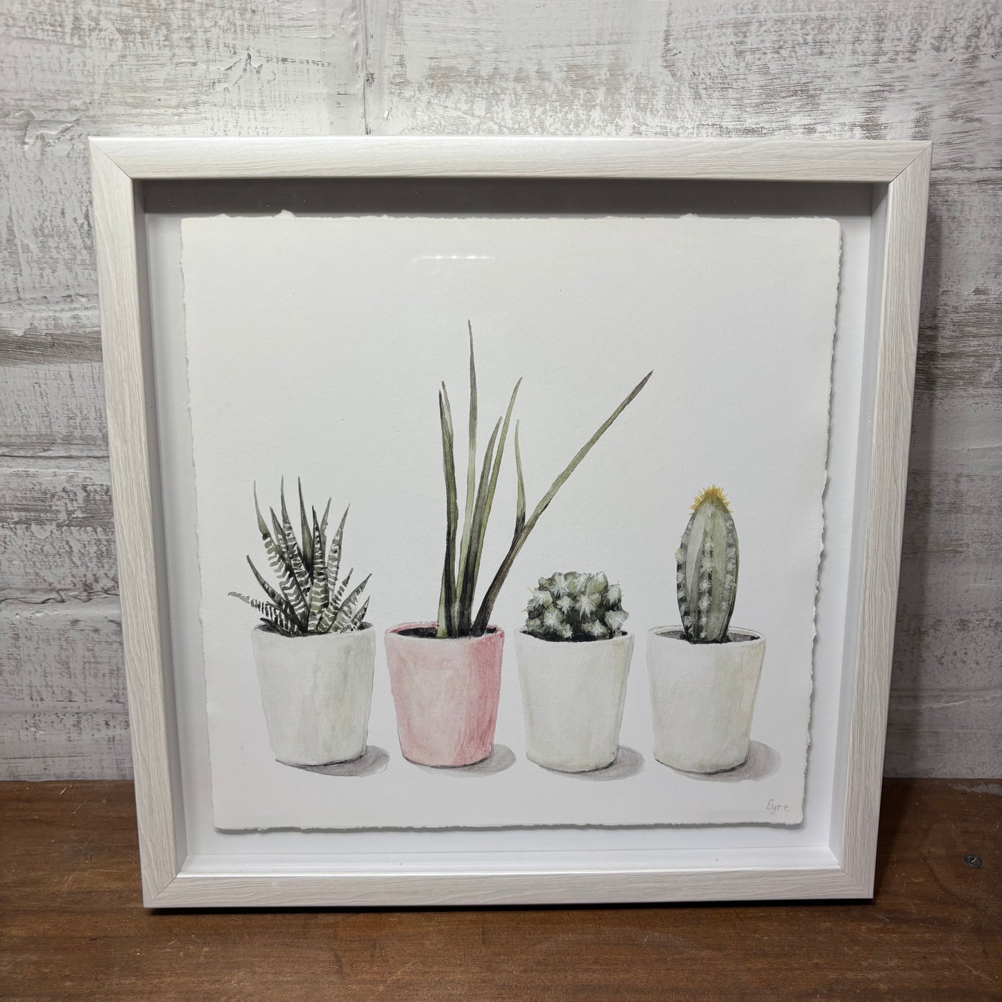 Shadow Box Plant Watercolor Painting
