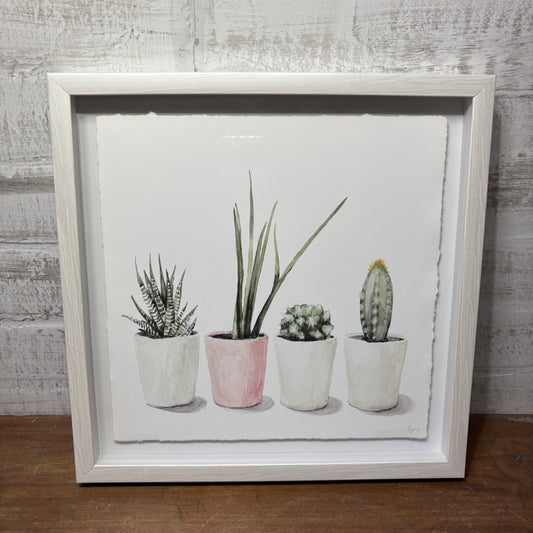 Shadow Box Plant Watercolor Painting