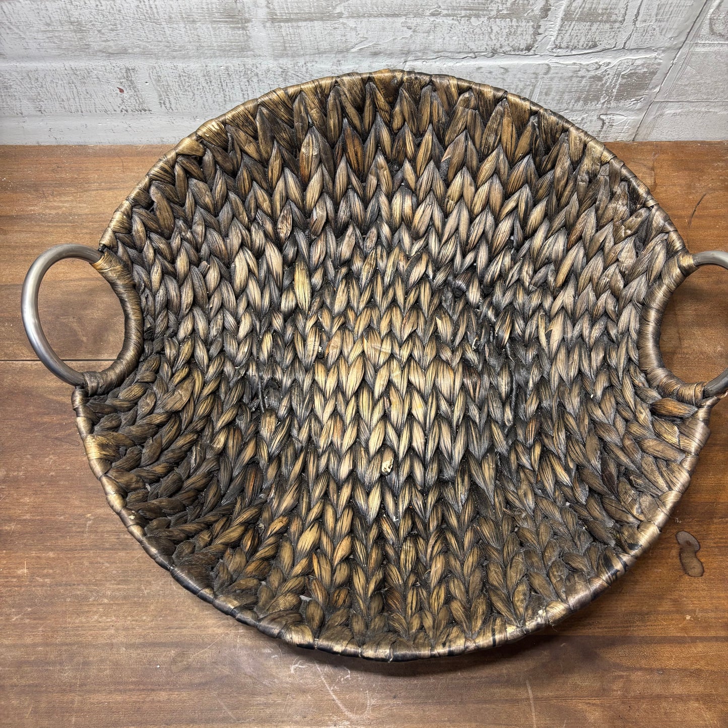 Circular Woven Two Handle Tray